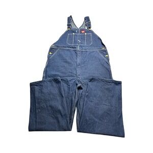 Dickies Bib Overalls Men 42x32 Blue Carpenter Workwear